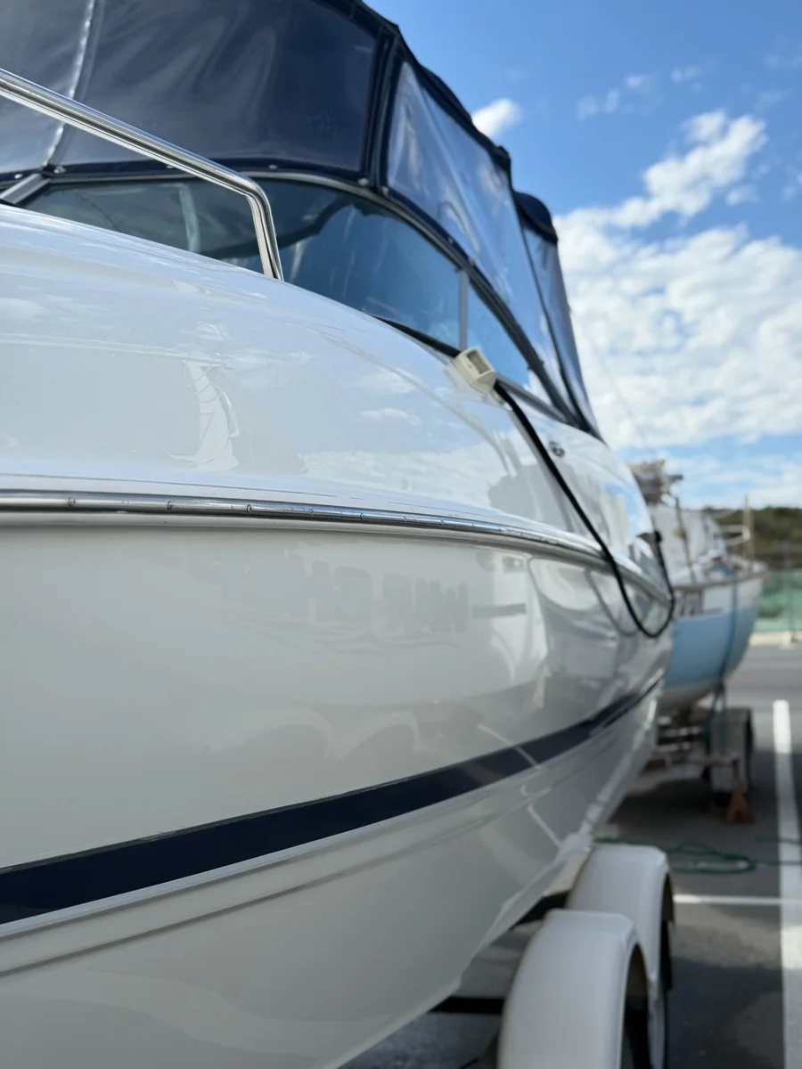 After — hull oxidation removed, mirror gloss finish Perth WA