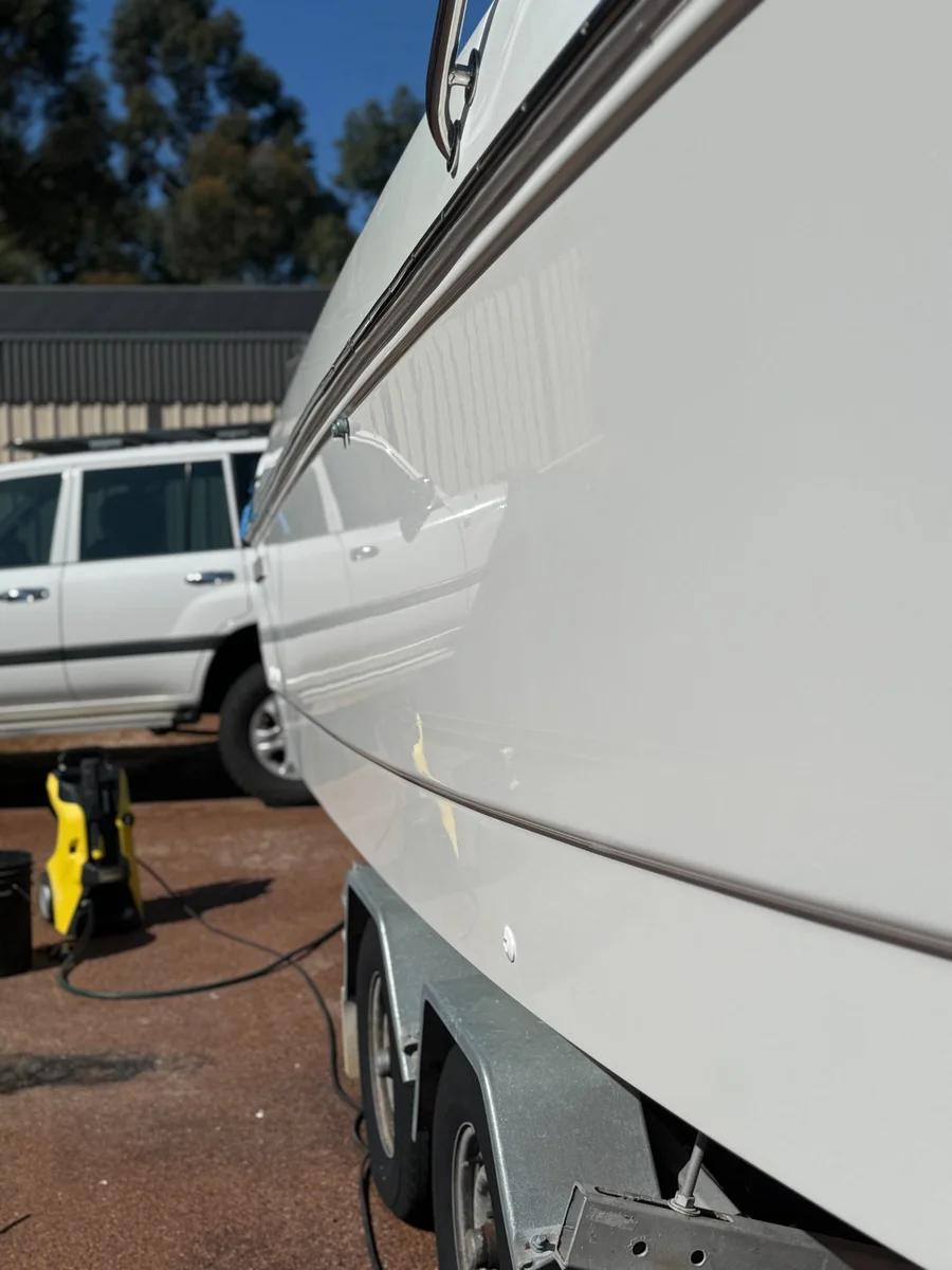After hull top polish Perth WA — restored deep gloss finish