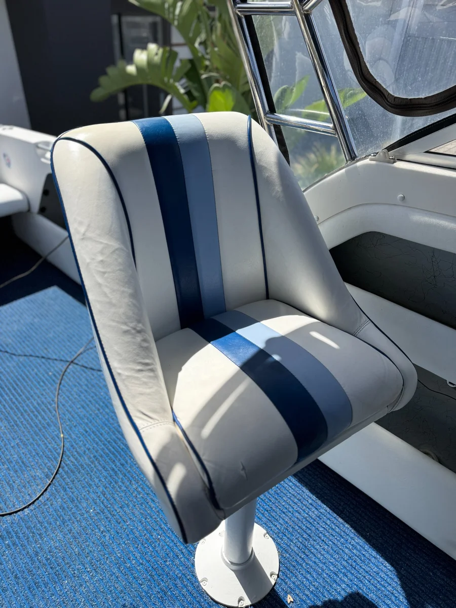 After boat interior detailing Perth WA — upholstery seat restored to clean condition