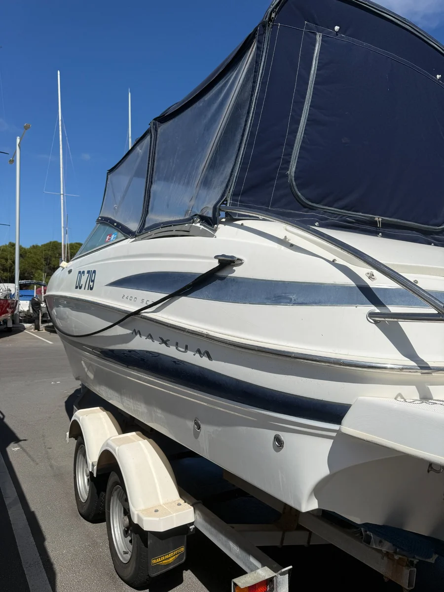 Before — Maxum 2400 full exterior boat detail Perth WA