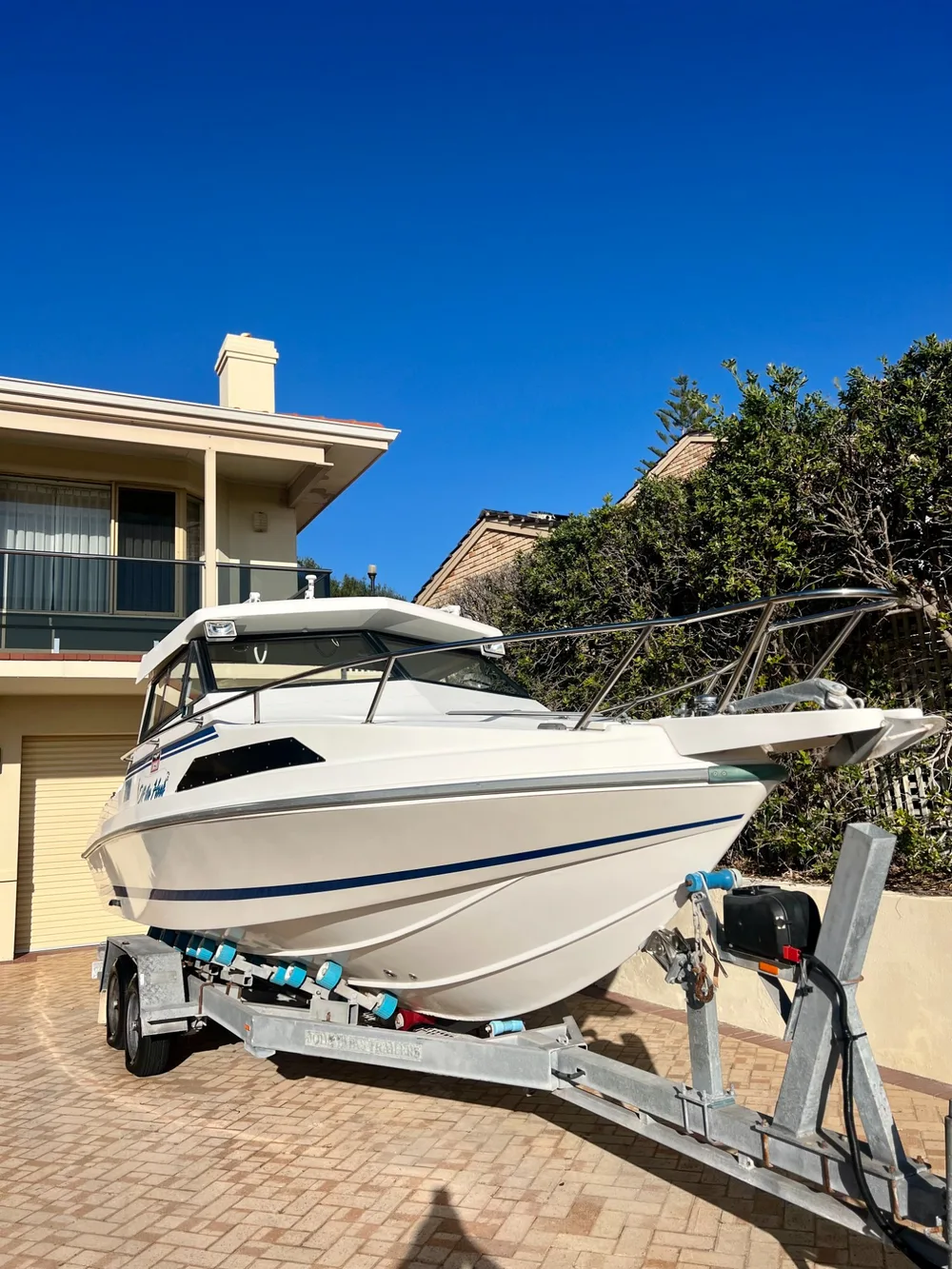 Stainless and aluminium polishing Perth boat
