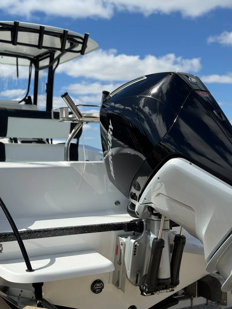 Engine bay detailing Perth WA — clean Mercury outboard after detail