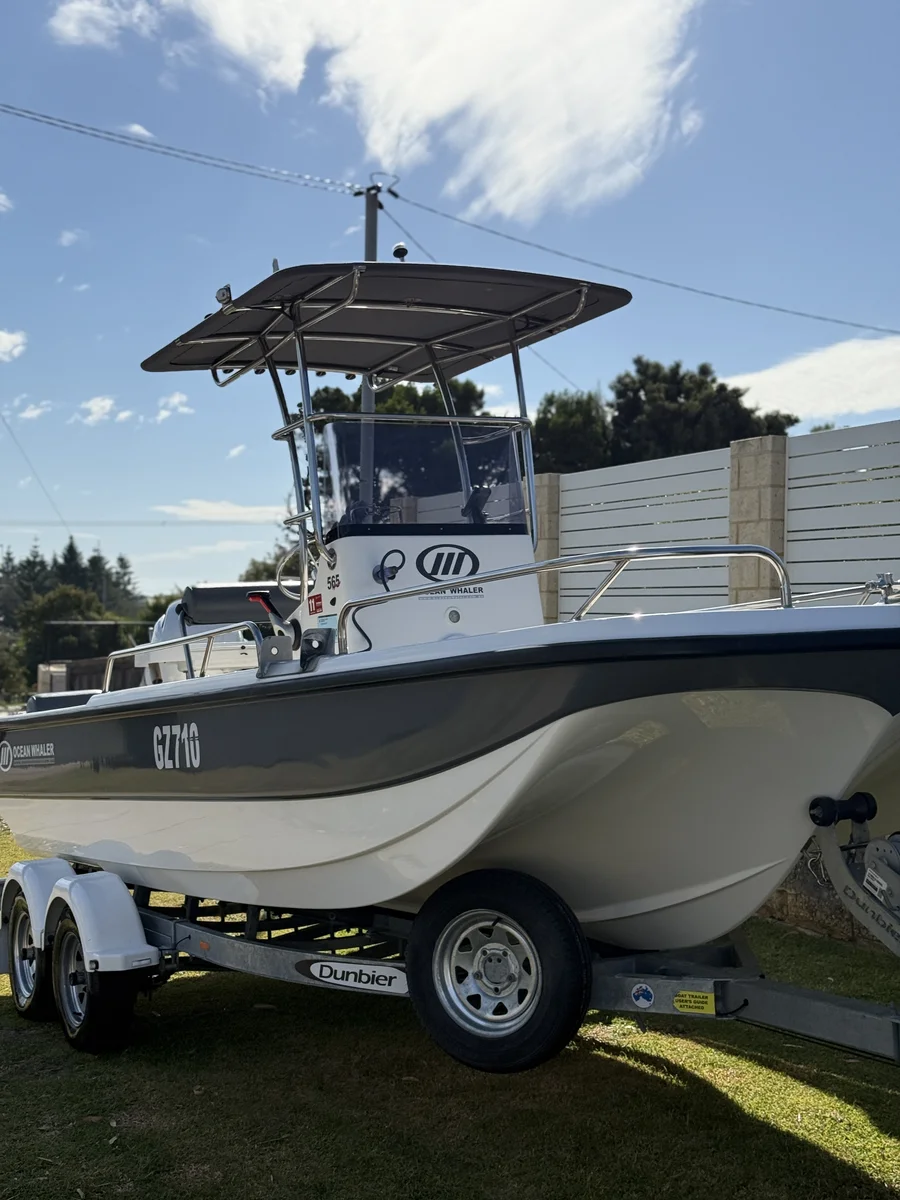 Hull polishing Perth WA — Ocean Whaler after detail
