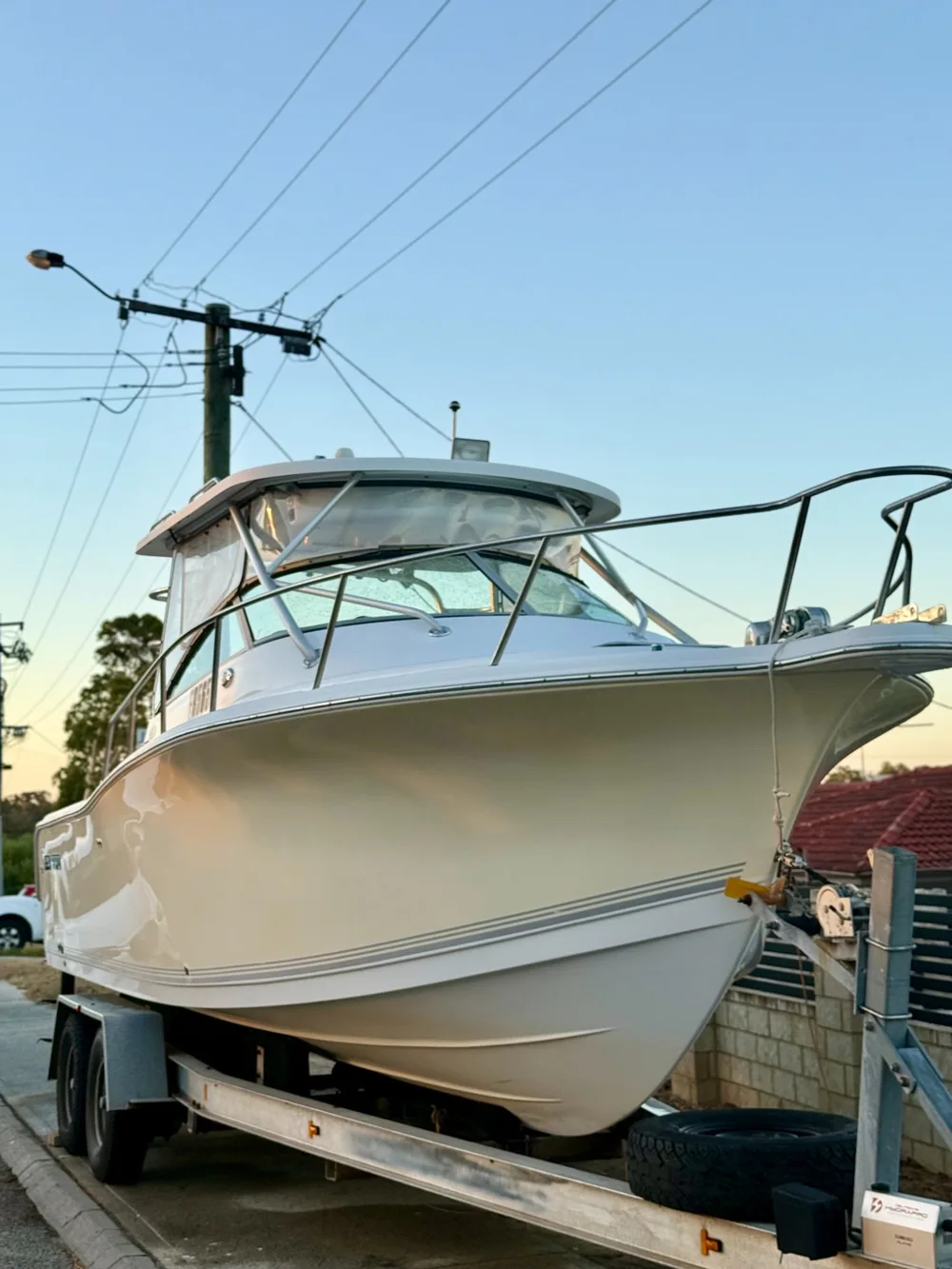 Pre-sale boat detailing Perth WA - cabin cruiser ready for sale - Foam on Wheels